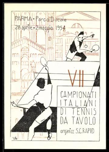 AK Parma, Campionati Italiani di Tennis da Tavolo 1954, Parco Ducale