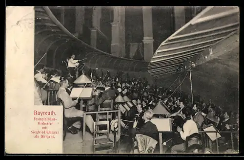 AK Bayreuth, Festspielhaus-Orchester mit Siegfried Wagner als Dirigent