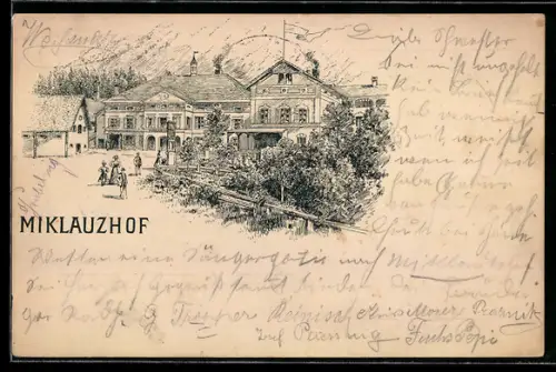 Lithographie Sittersdorf, Gasthaus Miklauzhof