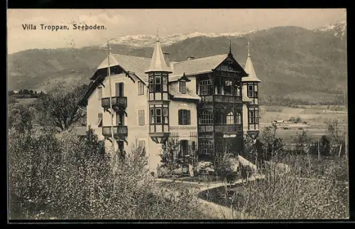 AK Seeboden, Blick zur Villa Troppan