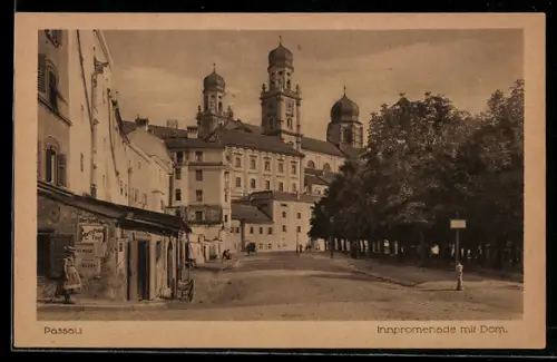 AK Passau, Innpromenade mit Dom