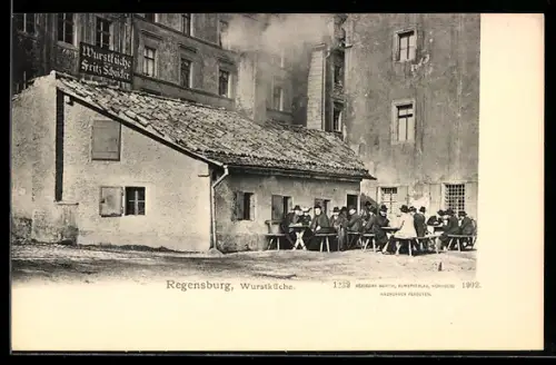 AK Regensburg, Gasthof zur Wurstküche, Bes. Fritz Schricker