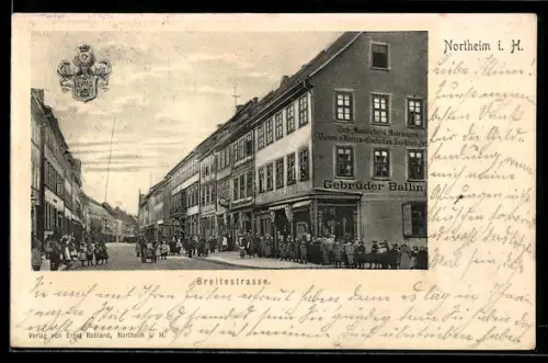 AK Northeim i. H., Partie in der Breitestrasse mit Geschäft Gebrüder Ballin