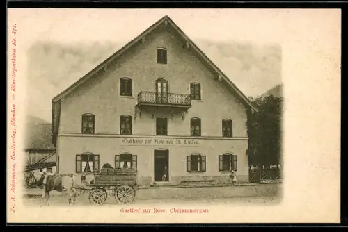 AK Oberammergau, Gasthof zur Rose von R. Linder