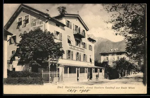 AK Bad Reichenhall, Josef Stadlers Gasthof zur Stadt Wien