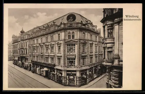 AK Würzburg, Warenhaus Ruschkewitz in der Schönbornstrasse