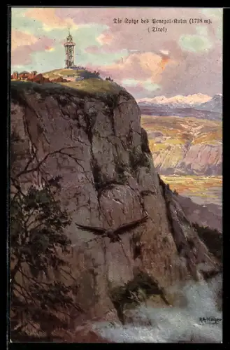 Künstler-AK Rudolf Alfred Höger: Ruffreit, Mendelpass, Spitze des Penegal-Kulm