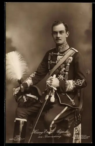 AK Ernst August Herzog von Braunschweig in Husarenuniform