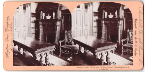 Stereo-Fotografie Keystone View Company, St. Louis, Ansicht Washington D.C., White House, Old Oak Room