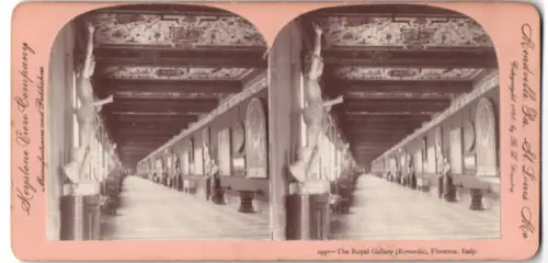 Stereo-Fotografie Keystone View Company, St. Louis, Ansicht Florence, The Royal Gallery, Rotunda