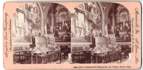 Stereo-Fotografie Keystone View Company, St. Louis, Ansicht Rome, Vatican, Hall of Immaculate Conception
