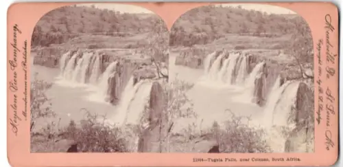 Stereo-Fotografie Keystone View Company, St. Louis, Ansicht Colenso, South Africa, Tugela Falls