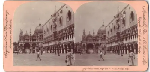 Stereo-Fotografie Keystone View Company, St. Louis, Ansicht Venice, Palace of the Doges and St. Marco
