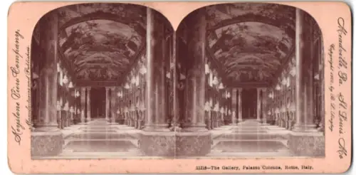 Stereo-Fotografie Keystone View Company, St. Louis, Ansicht Rome, Palazzo Colonna, The Gallery