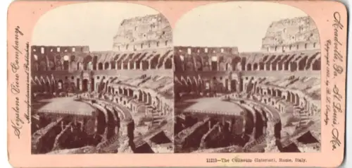 Stereo-Fotografie Keystone View Company, St. Louis, Ansicht Rome, The Coliseum, Interior