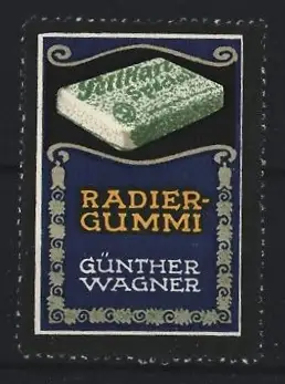 Reklamemarke Radiergummi Günther Wagner, Radiergummi