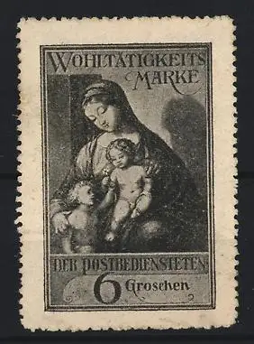 Reklamemarke Wohltätigkeitsmarke der Postbediensteten, Madonna mit Kindern