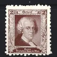 Reklamemarke Wien, Verein Deutsches Haus, Porträt Gellert