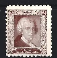 Reklamemarke Wien, Deutsches Haus, Porträt von Gellert