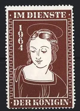 Reklamemarke Im Dienste der Königin 1964, Heilige mit Heiligenschein
