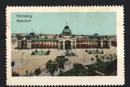Reklamemarke Nürnberg, Bahnhof, Gebäudeansicht