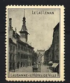 Reklamemarke Lausanne, Le Lac Léman, Hôtel de Ville