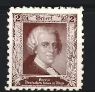 Reklamemarke Wien, Verein Deutsches Haus in Wien, Portrait Gellert