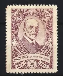 Reklamemarke Anton Haus, K.u.K. Marinekommandant 1914-1915