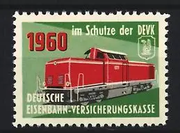 Reklamemarke Deutsche Eisenbahn-Versicherungskasse 1960, Diesel-Lokomotive