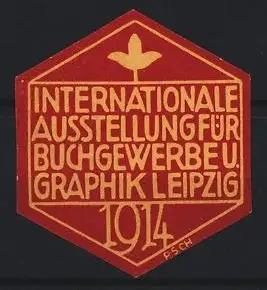Reklamemarke Leipzig, Internationale Ausstellung für Buchgewerbe und Graphik 1914