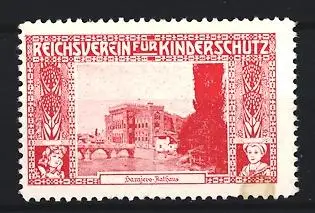 Reklamemarke Sarajevo, Reichsverein für Kinderschutz, Blick zum Rathaus