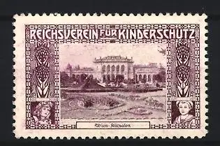 Reklamemarke Wien, Reichsverein für Kinderschutz, Park mit Kursalon