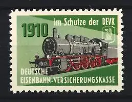 Reklamemarke Deutsche Eisenbahn-Versicherungskasse, Lokomotive 1910