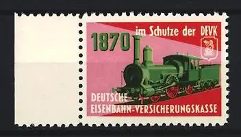 Reklamemarke Deutsche Eisenbahn-Versicherungskasse, Lokomotive 1870