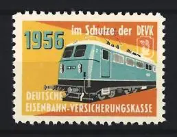 Reklamemarke Deutsche Eisenbahn-Versicherungskasse, Lokomotive 1956