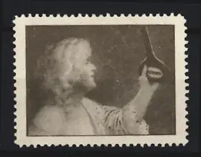 Reklamemarke Pixavon Haarpflegemittel, Frau mit Flasche