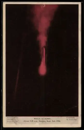 AK Militär Zeppelin-Luftschiff in Brand geschossen, 3.9.1916