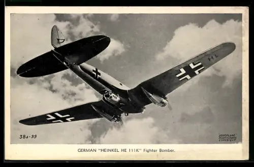AK Flugzeug The Heinkel HE 111K5A, German Bomber in the air
