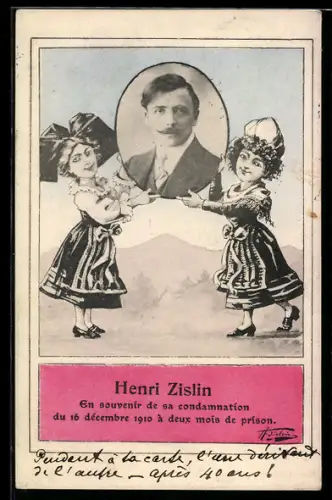 AK Portrait des Malers Henri Zislin