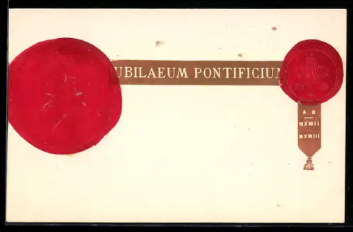 Präge-AK Jubilaeum Pontificium, Seitenportrait Papst Leo XIII.