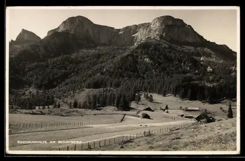 AK Schafberg, Eisenaueralpe, Almen und Bergpanorama