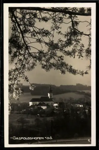 AK Gaspoltshofen /O.Ö., Panorama mit Kirche