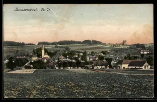 AK Michaelnbach /Ob. Öst., Panorama mit Kirche