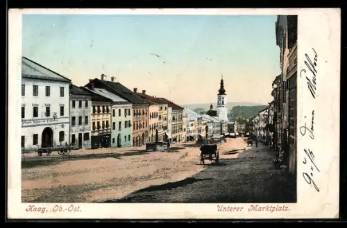 AK Haag /Ob. Öst., Unterer Marktplatz
