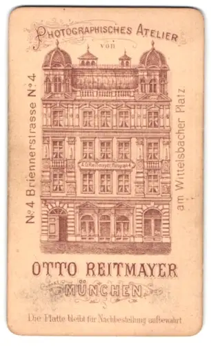 Fotografie Otto Reitmayer, München, Briennerstrasse 4, Ansicht München, Aussenansicht des Ateliergebäudes