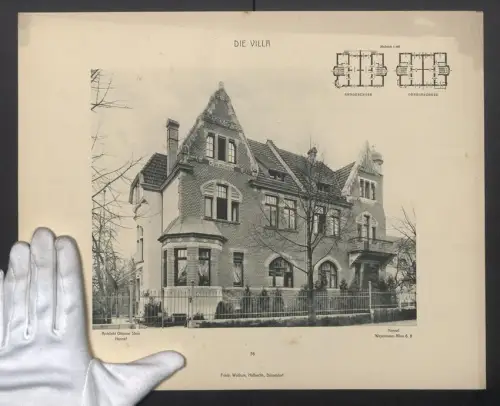 Fotografie Lichtdruck Friedr. Wolfrum, Düsseldorf, Ansicht Honnef, Villa Weyermann-Alle 6/8, Architekt Ottomar Stein