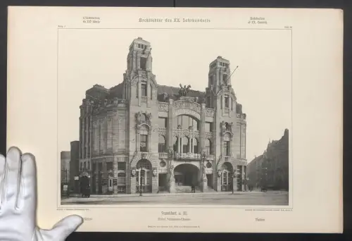Fotografie Lichtdruck Ernst Wasmuth, Berlin, Ansicht Frankfurt a. M., Albert Schumann-Theater, Grossformat 40 x 32cm