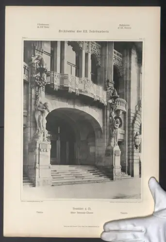 Fotografie Lichtdruck Ernst Wasmuth, Berlin, Ansicht Frankfurt a. M., Albert Schumann-Theatrer, Eingangsportal