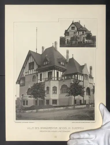 Fotografie Lichtdruck Carl Ebner, Stuttgart, Ansicht Elberfeld, Villa des Bankdirektors Seydel, Architekt Hause
