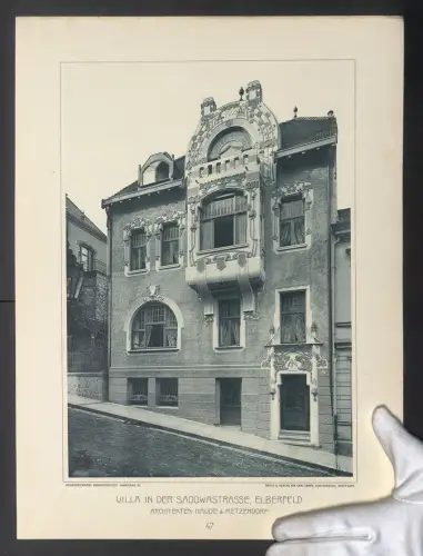 Fotografie Lichtdruck Carl Ebner, Stuttgart, Ansicht Elberfeld, Villa der Architekten Haude & Metzendorf, Sadowastrasse